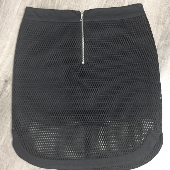 (3 for $30) Etam Paris size 38 mini skirt with mesh overlay - Picture 3 of 4